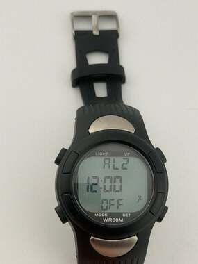 BOGO!-Medline Black Digital Alarm Chronograph Watch with Pedometer WR 30M